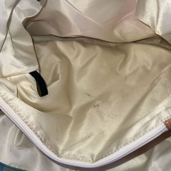 Lauren Ralph Lauren Plaid Multicolor Tote Bag w/ Tan Leather Straps - Picture 12 of 16